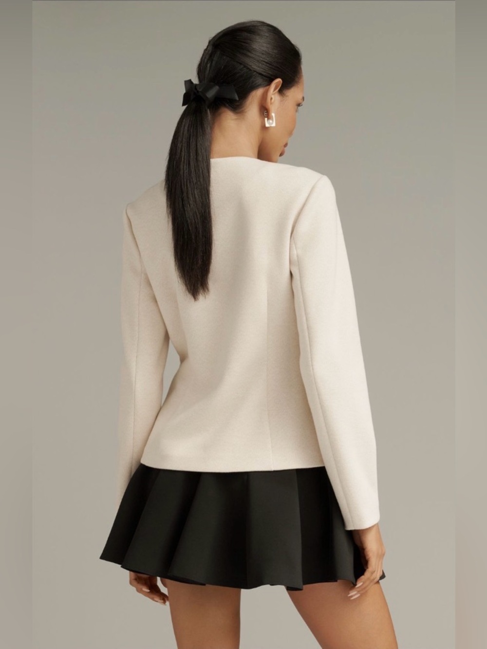 ✨ Anthropologie Collarless Knit Blazer Sz S - Picture 2 of 9